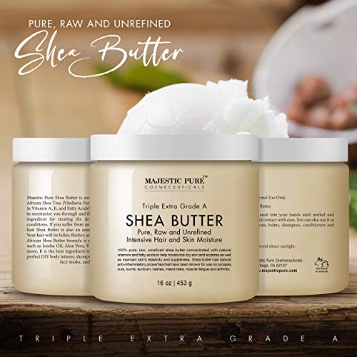 Majestic Pure Shea Butter - Raw Unrefined Premium Grade - Moisturizer for Dry...