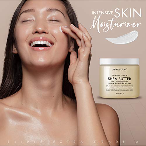 Majestic Pure Shea Butter - Raw Unrefined Premium Grade - Moisturizer for Dry...