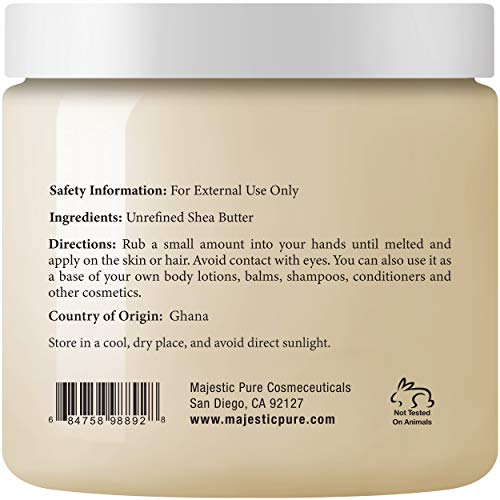 Majestic Pure Shea Butter - Raw Unrefined Premium Grade - Moisturizer for Dry...