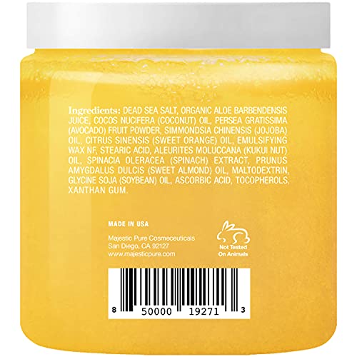 Majestic Pure Sweet Orange Body Scrub - Exfoliates, Moisturizes, and Nourishe...