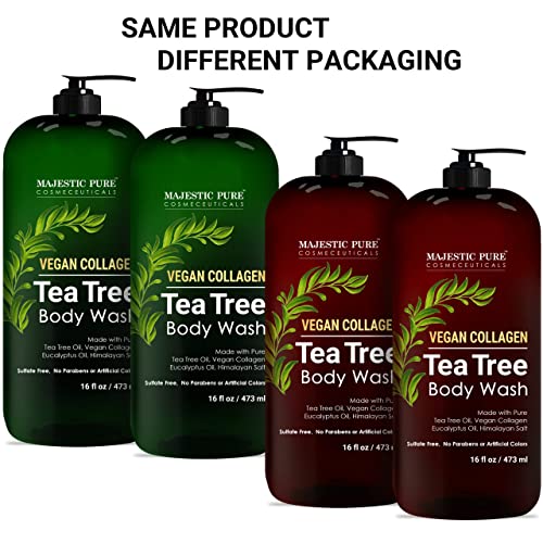 MAJESTIC PURE Tea Tree Body Wash with Collagen - Helps Nail Fungus, Athletes ...
