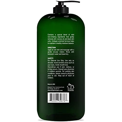 MAJESTIC PURE Tea Tree Body Wash with Collagen - Helps Nail Fungus, Athletes ...