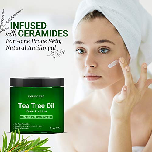 Tea Tree Oil Face Cream by Majestic Pure - Therapeutic Grade, Acne Scar Remov...