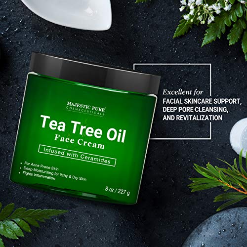 Tea Tree Oil Face Cream by Majestic Pure - Therapeutic Grade, Acne Scar Remov...