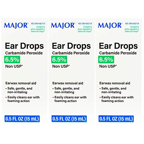 MAJOR Ear Drops Earwax Removal Aid 0.5oz 15mL CARBAMIDE PEROXIDE 6.5% USA