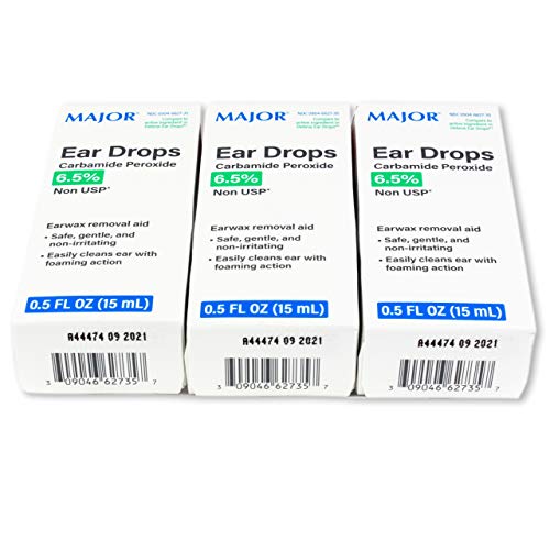 MAJOR Ear Drops Earwax Removal Aid 0.5oz 15mL CARBAMIDE PEROXIDE 6.5% USA