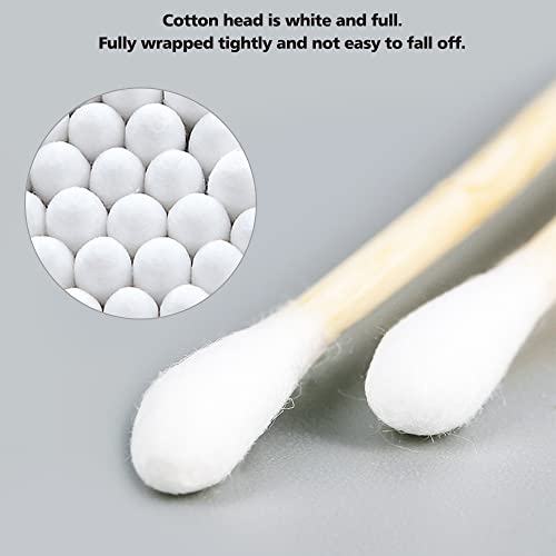 Organic Cotton Swabs with Wooden Sticks 400 Pcs of Pack, Pure Natural Bamboo ...