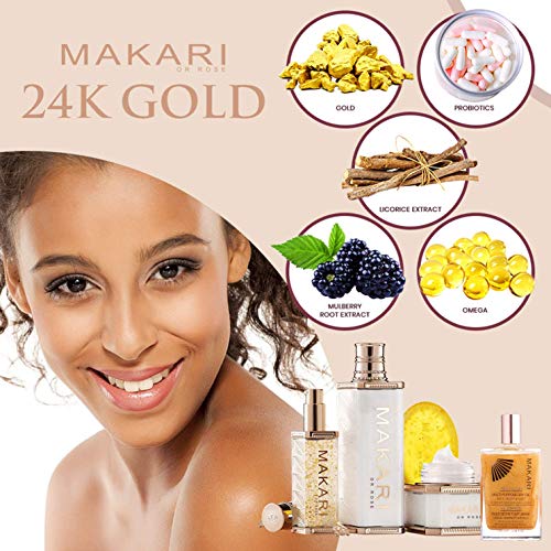 Makari 24k Rose Gold Multi-Purpose Dry Shimmer Oil 3.8 oz. – Natural Minerals...