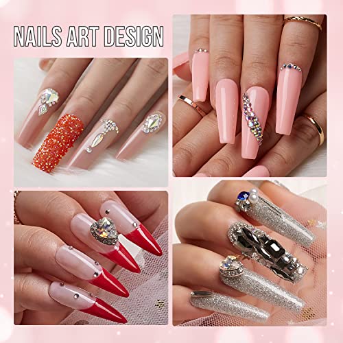 Makartt 2 Jars 8g Nail Rhinestone Glue Gel with Nail Brush Pen& Gems, No Wipe...