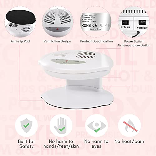 Makartt Air Nail Dryer for Both Hands and Feet 400W Air Nail Fan Blow Dryer f...