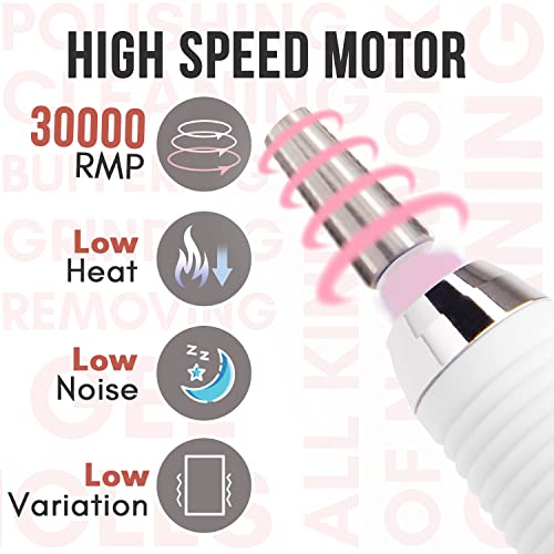 Makartt MALORY 30000RPM Nail Drill Machine Rechargeable Portable Electric E F...