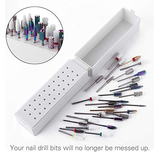 Makartt Nail Drill Bits Holder Dustproof Stand Displayer Organizer Container ...