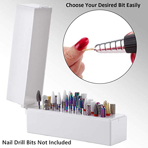 Makartt Nail Drill Bits Holder Dustproof Stand Displayer Organizer Container ...