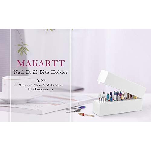 Makartt Nail Drill Bits Holder Dustproof Stand Displayer Organizer Container ...