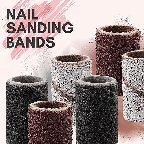 Makartt Nail Drill Bits Sanding Bands for Nail Drill #80#150#240 Grits 300Pcs...