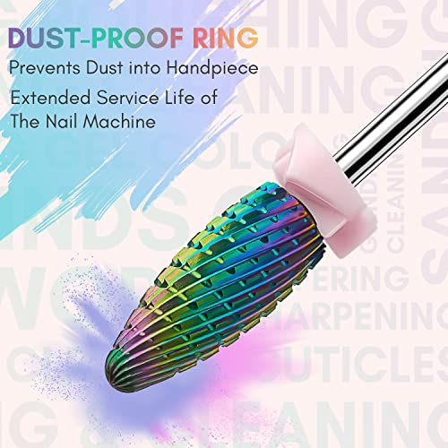 Makartt Nail Drill Bits Set, 10Pcs Tungsten Carbide Nail Drill Bits Remove Ac...