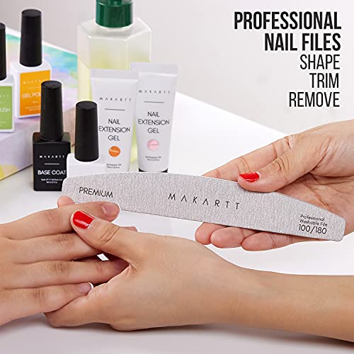 Makartt Nail File 100 180 Grit Zebra Nail Files for Acrylic Nails Natural Nai...