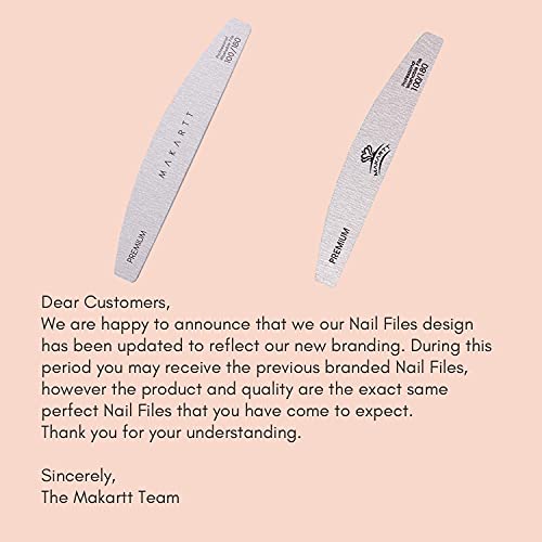 Makartt Nail File 100 180 Grit Zebra Nail Files for Acrylic Nails Natural Nai...