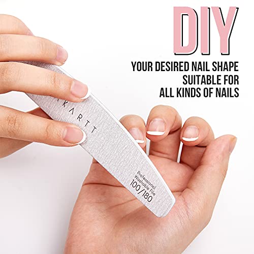 Makartt Nail File 100 180 Grit Zebra Nail Files for Acrylic Nails Natural Nai...