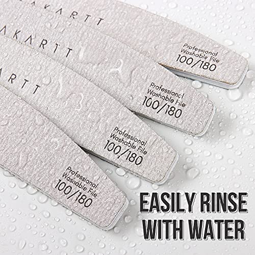 Makartt Nail File 100 180 Grit Zebra Nail Files for Acrylic Nails Natural Nai...