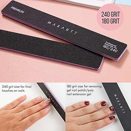 Makartt Nail Files 180 240 Grit 10PCS Emery Board Nail Files for Poly Nail Ge...