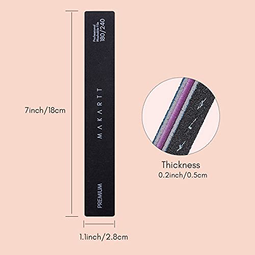 Makartt Nail Files 180 240 Grit 10PCS Emery Board Nail Files for Poly Nail Ge...