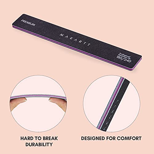 Makartt Nail Files 180 240 Grit 10PCS Emery Board Nail Files for Poly Nail Ge...