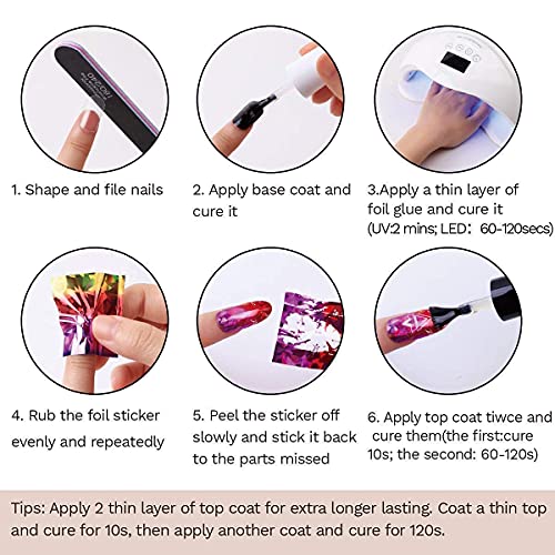 Makartt Nail Foil Nail Art Foil Glue Gel for Foil Stickers Nail Transfer Tips...