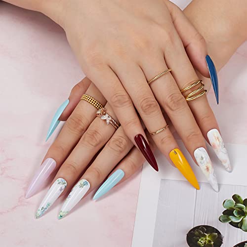 Makartt Nail Foil Nail Art Foil Glue Gel with Rose Flowers Metal Foil Sticker...