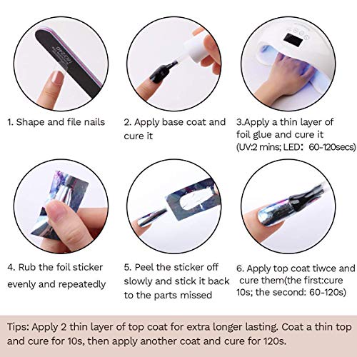 Makartt Nail Foil Nail Art Foil Glue Gel with Rose Flowers Metal Foil Sticker...