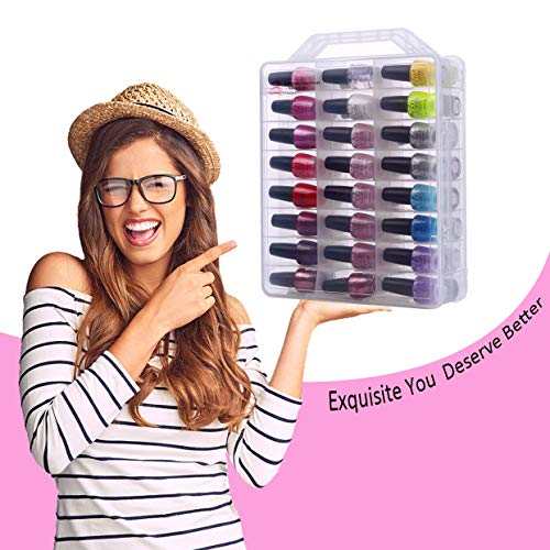 Makartt Nail Polish Organizer Clear Universal Nail Polish Holder for 48 Bottl...