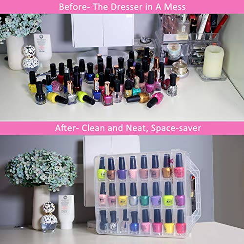 Makartt Nail Polish Organizer Clear Universal Nail Polish Holder for 48 Bottl...