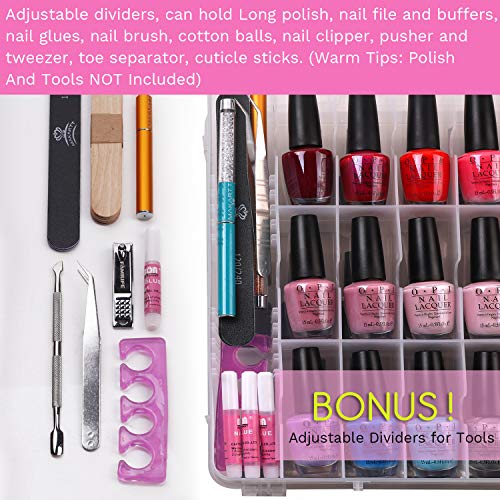 Makartt Nail Polish Organizer Clear Universal Nail Polish Holder for 48 Bottl...