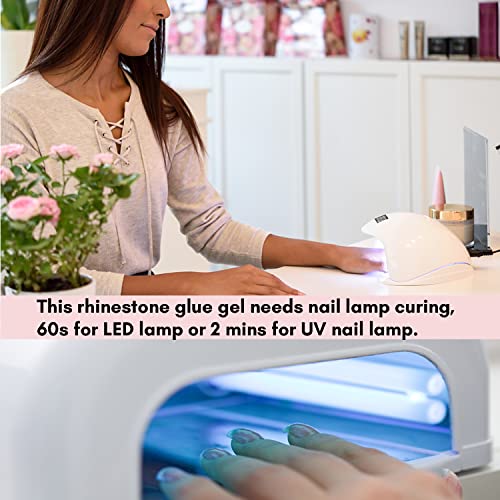 Makartt Nail Rhinestone Glue Gel 1.06oz Nail Lamp Needed Gem Glue Gel Super S...