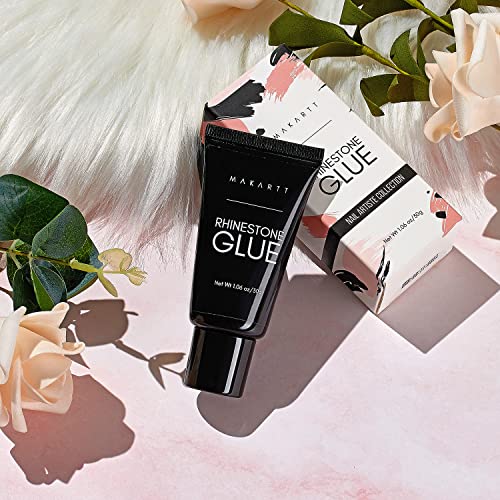 Makartt Nail Rhinestone Glue Gel 1.06oz Nail Lamp Needed Gem Glue Gel Super S...