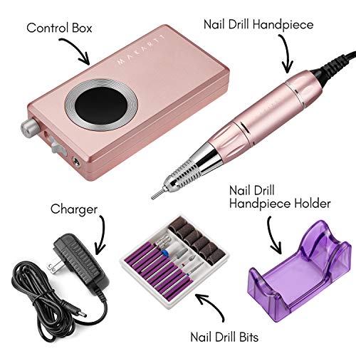 Makartt Rechargeable Nail Drill Electric Nail File Pink Stephanee 35000RMP Pr...
