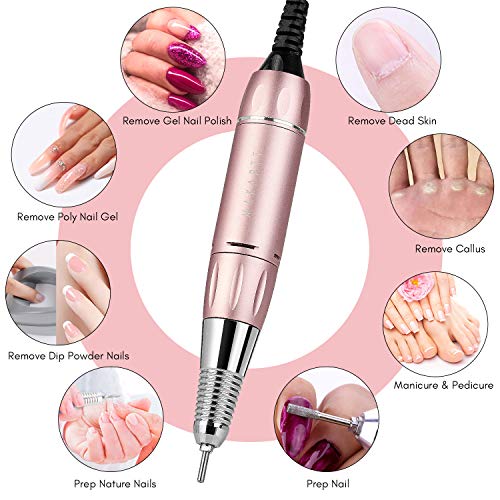 Makartt Rechargeable Nail Drill Electric Nail File Pink Stephanee 35000RMP Pr...