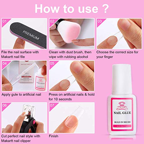 Makartt Super Strong Nail Glue for Acrylic Nail Tips Nail Bond Brush On Nail ...