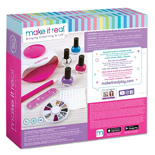 Make It Real – Glitter Dream Nail Spa - Nail Art Kit for Kids with Nail Polis...