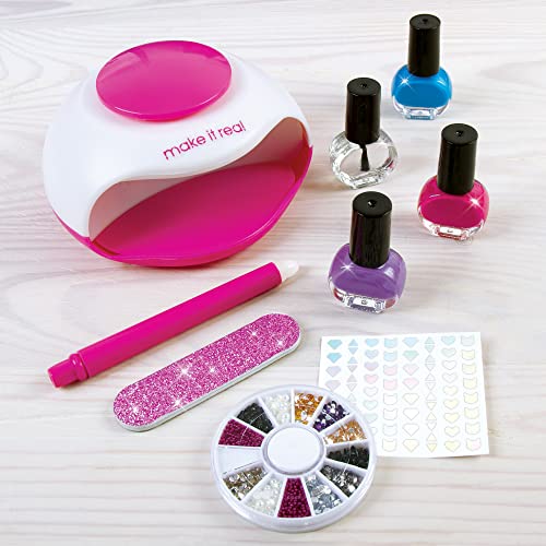 Make It Real – Glitter Dream Nail Spa - Nail Art Kit for Kids with Nail Polis...