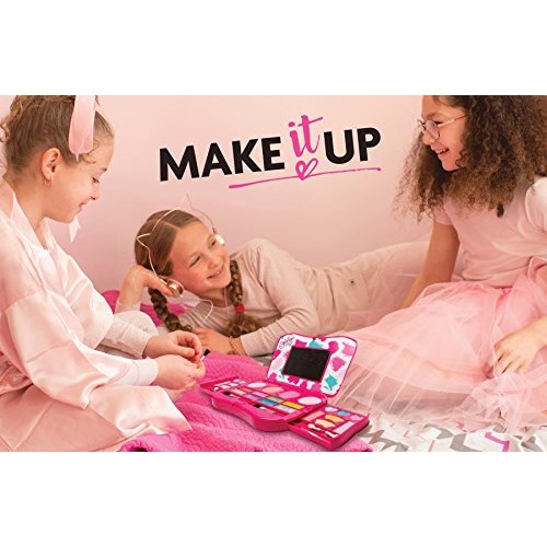 My First Makeup Set, Girls Makeup Kit, Fold Out Makeup Palette with Mirror an...