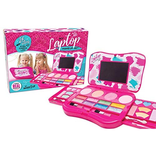 My First Makeup Set, Girls Makeup Kit, Fold Out Makeup Palette with Mirror an...