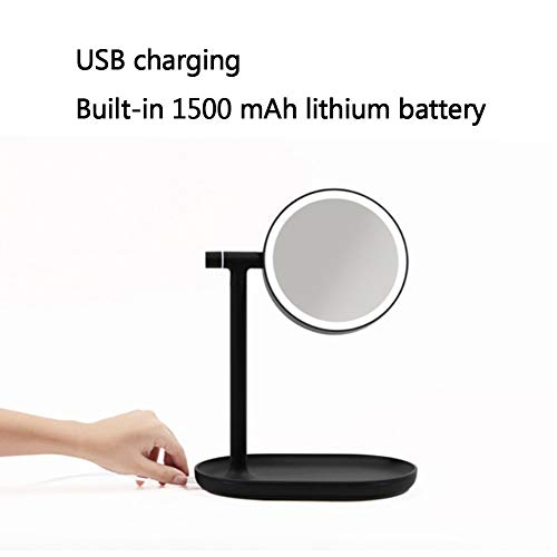 Makeup mirror Double-Sided 360-Degree Flip LED 3X Magnifying Glass Face USB C...