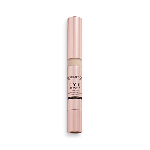 Makeup Revolution Eye Bright Concealer, Buildable Coverage, Dewy Finish, Porc...
