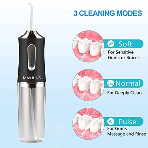 Water Flosser Cordless Teeth Cleaner Portable Water Teeth Cleaner with 3 Mode...