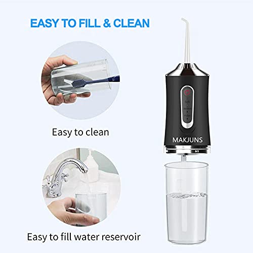 Water Flosser Cordless Teeth Cleaner Portable Water Teeth Cleaner with 3 Mode...