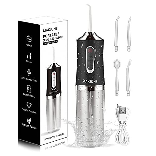 Water Flosser Cordless Teeth Cleaner Portable Water Teeth Cleaner with 3 Mode...
