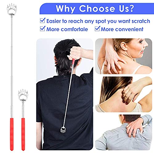 4-Pack Back Scratcher for Women Men Extendable Bear Claw Automatic Telescopin...