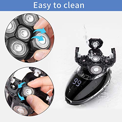 Electric shavers for Men, Cordless Rechargeable Electric Razor Bald Head Shav...