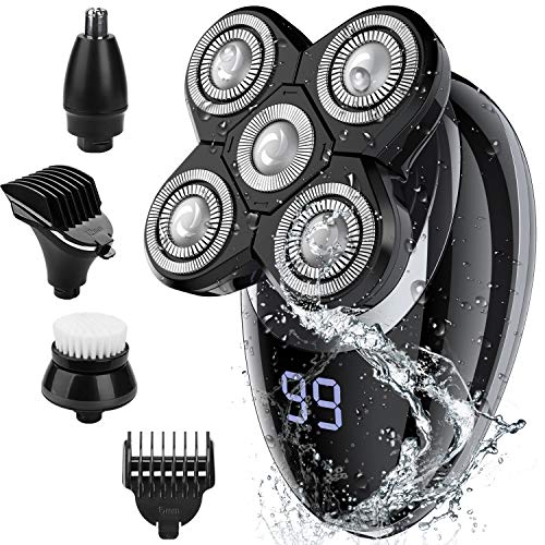 Electric shavers for Men, Cordless Rechargeable Electric Razor Bald Head Shav...